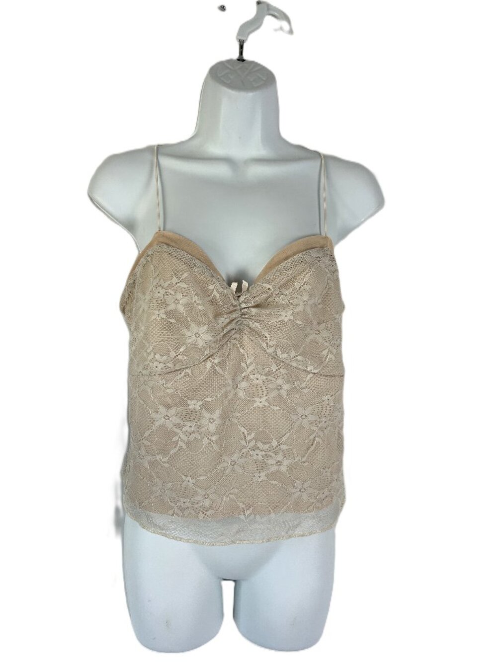 Lace Baby Doll Y2K Cami Tank Cream Stretch M/L (cut tag)